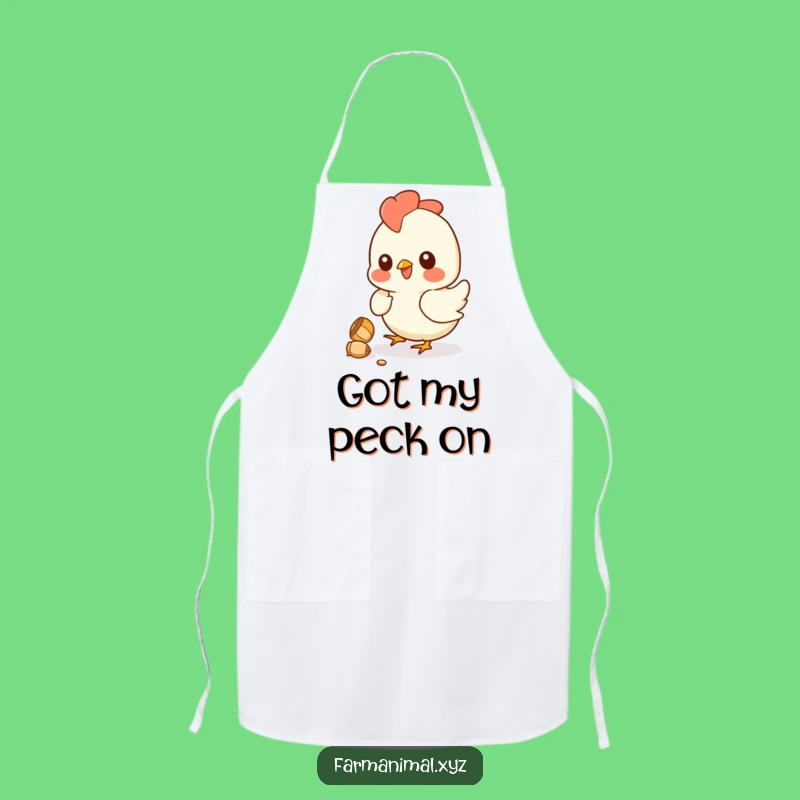 Funny Chicken Apron: Playful Pecking Kernel Kitchen Wear - A Humorous Farm Chef Gift