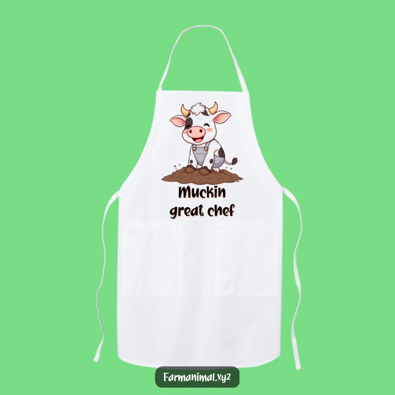 Funny Cow Stomping Mud Apron - Kitchen Fun For Farmers