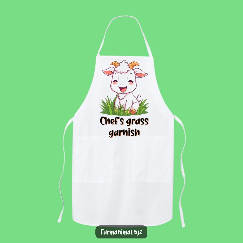 Funny Goat Apron - Joyful Goat Munching, Kitchen Gift!