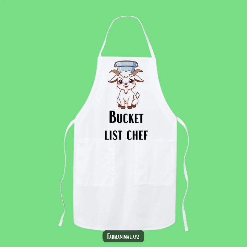 Funny Goat Bucket Head Apron: Cook with Confidence!