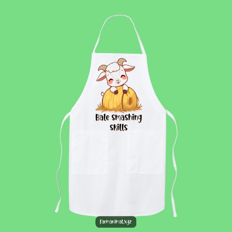Funny Goat Headbutting Apron - Cook Up Fun in the Kitchen