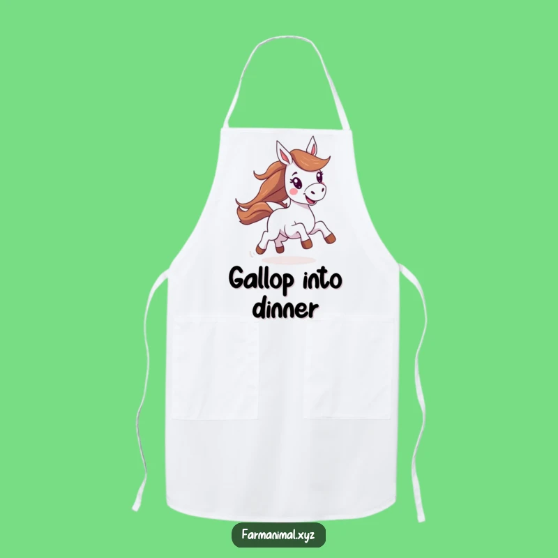 Funny Horse Apron: Energetic Galloping Joyful Equine Kitchen Wear, Perfect Funny Gift Chef