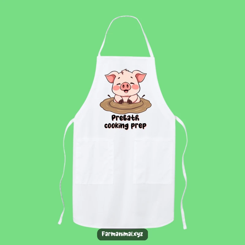 Funny Pig Mud Apron: Cook Up Fun with a Happy Swine