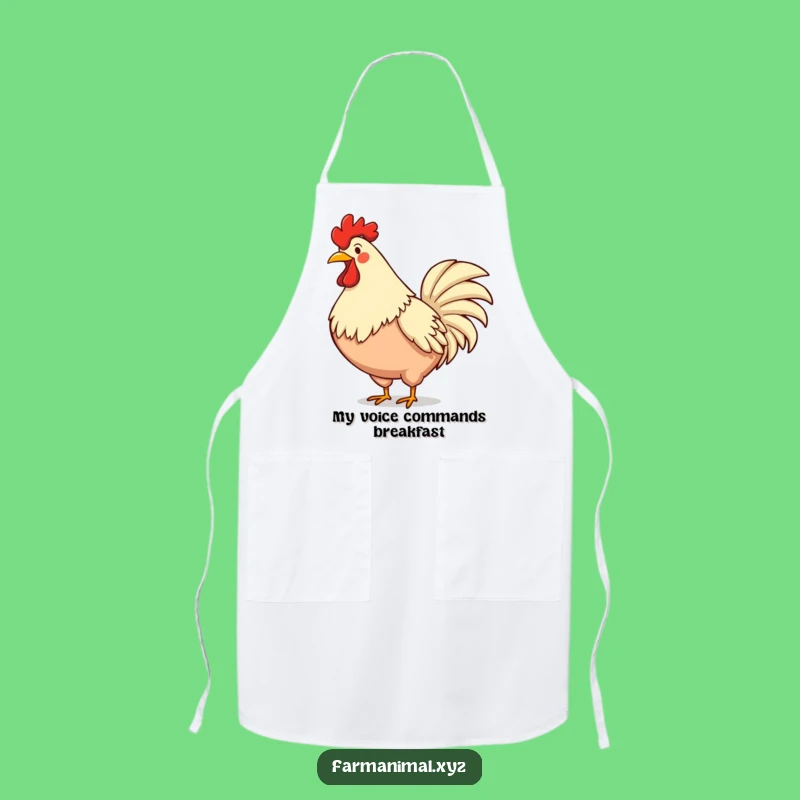 Funny Rooster Apron - Chef's Crowing Farm Animal Wear, Hilarious Kitchen Gift