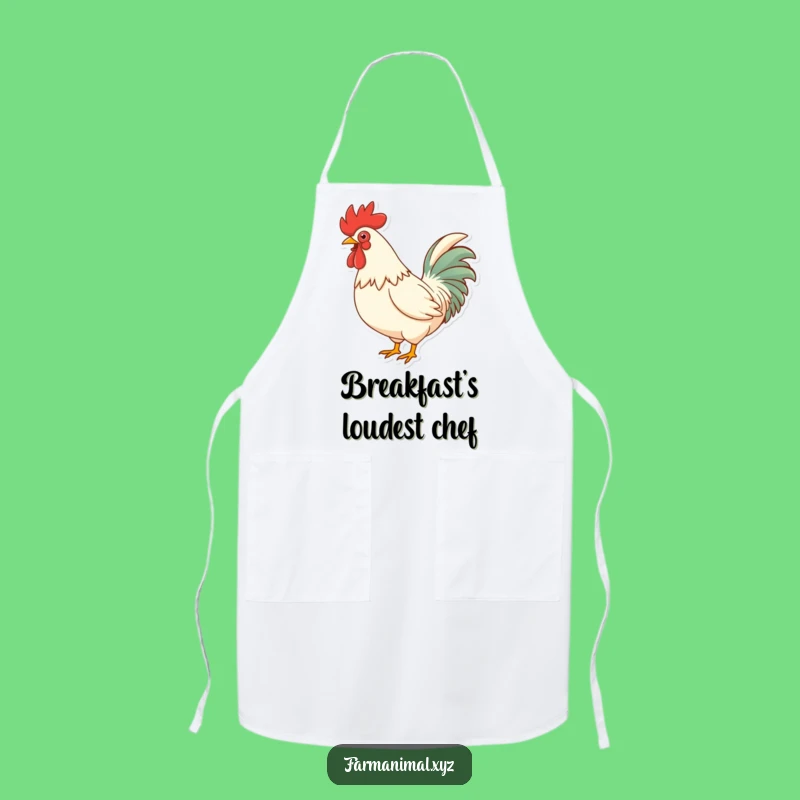 Funny Rooster Crowing Apron - Cook Up Some Laughs in the Kitchen