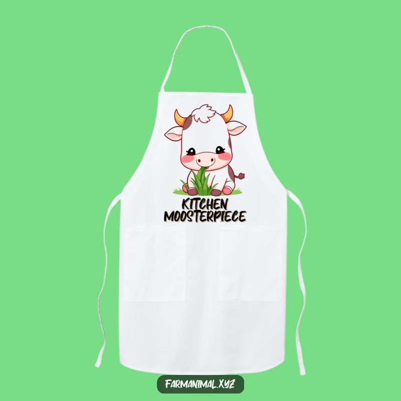 Funny Cow Munching Apron: Hilarious Kitchen Calm for Food Lovers