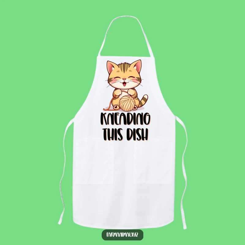 Funny Barn Cat Yarn Apron: Cook with Playful Feline Style