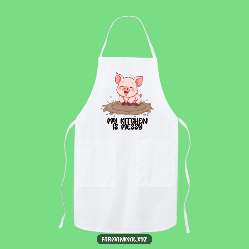 Funny Piglet Chef Apron - Joyful Muddy Puddle Cooking Accessory, Great Gift