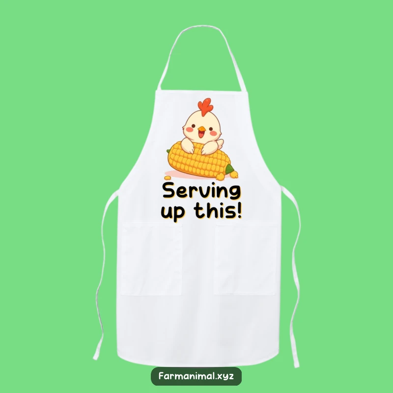 Funny Chicken Corn Apron; Cook Up A Storm With This Farm Chef Gift