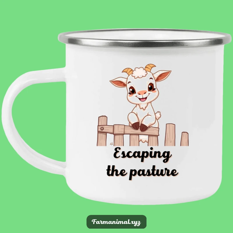 Funny Goat Climbing Fence Camping Mug - Adventure Mug for Goaty Campers