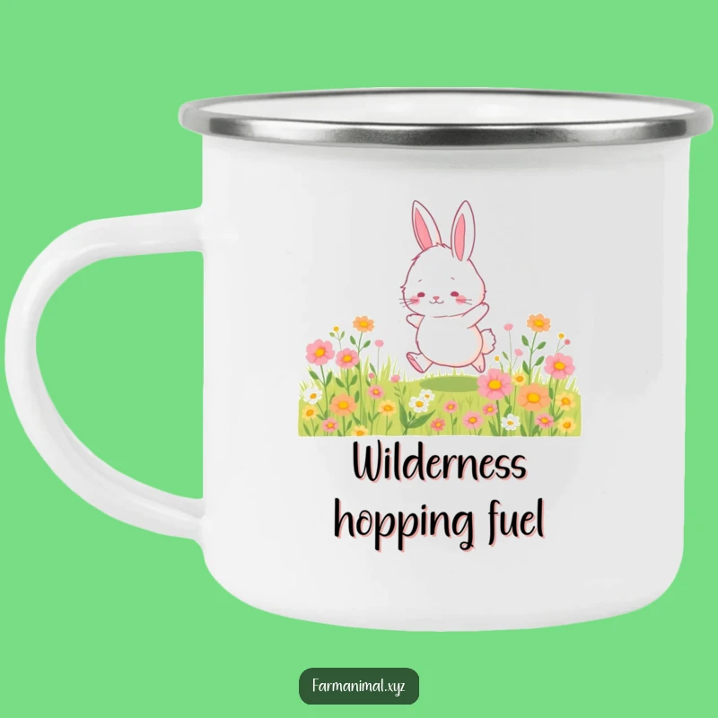 Funny Bunny Camp Mug - Fluffy Bunny Hopping, Outdoor Gift!