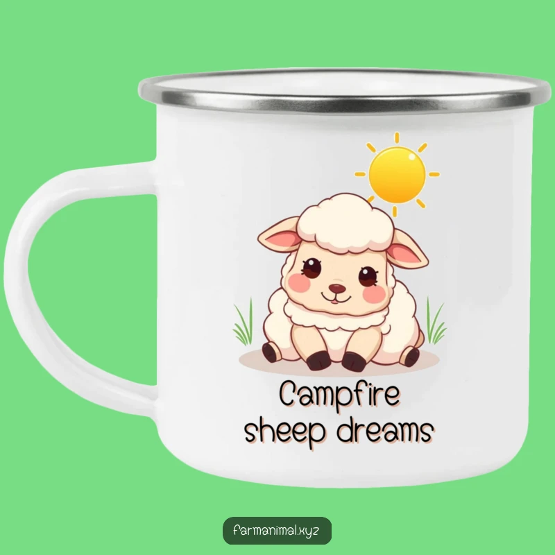 Funny Content Sheep Camping Mug: Sunny Sky Rest, Relaxed Funny Gift for Outdoors