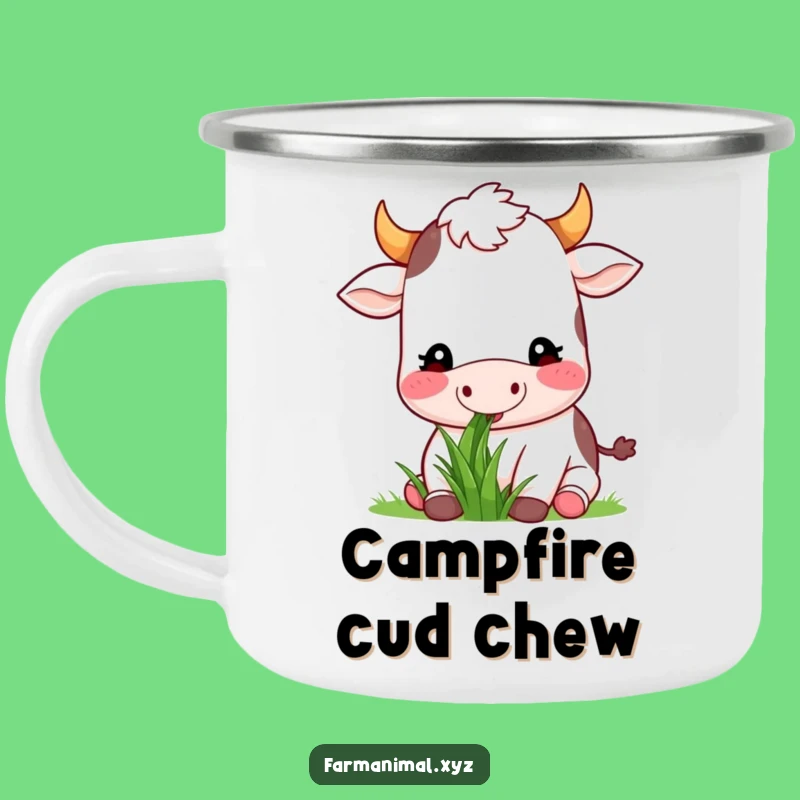 Funny Cow Munching Camping Mug: Adventure Fuel with Farm Peace