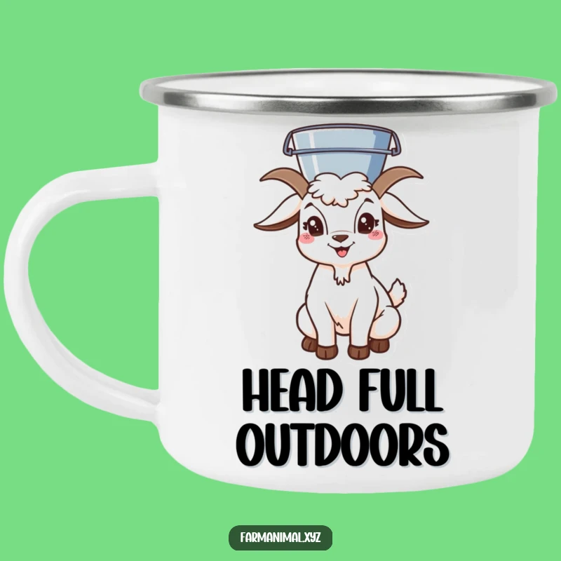 Funny Goat Bucket Head Camping Mug: Farm Fun Outdoors!