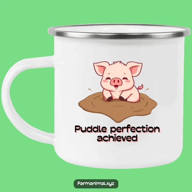 Funny Pig Heart Mud Camping Mug; Enjoy Muddy Adventures With This Farm Gift