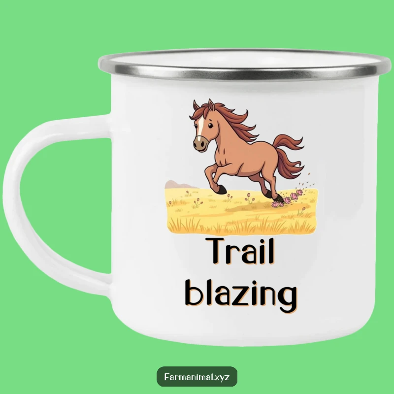 Funny Determined Horse Galloping Camping Mug: Outdoor Equestrian Gift