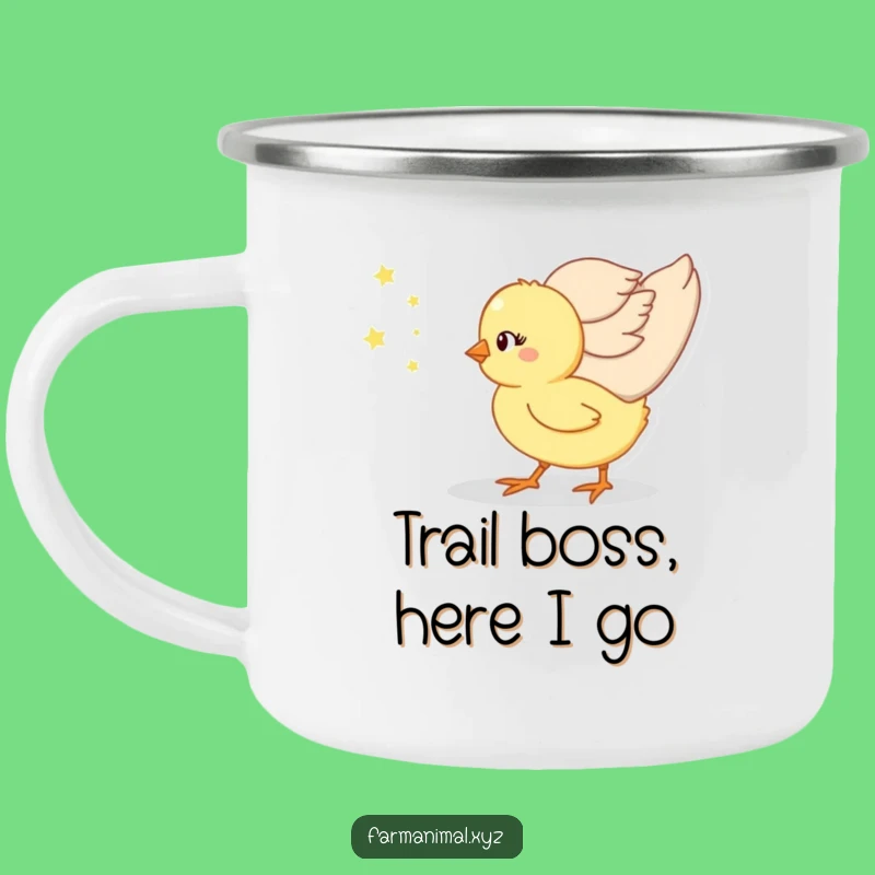 Funny Chick Momma's Follower Camping Mug, Durable Enamel Cup, Great Funny Gift
