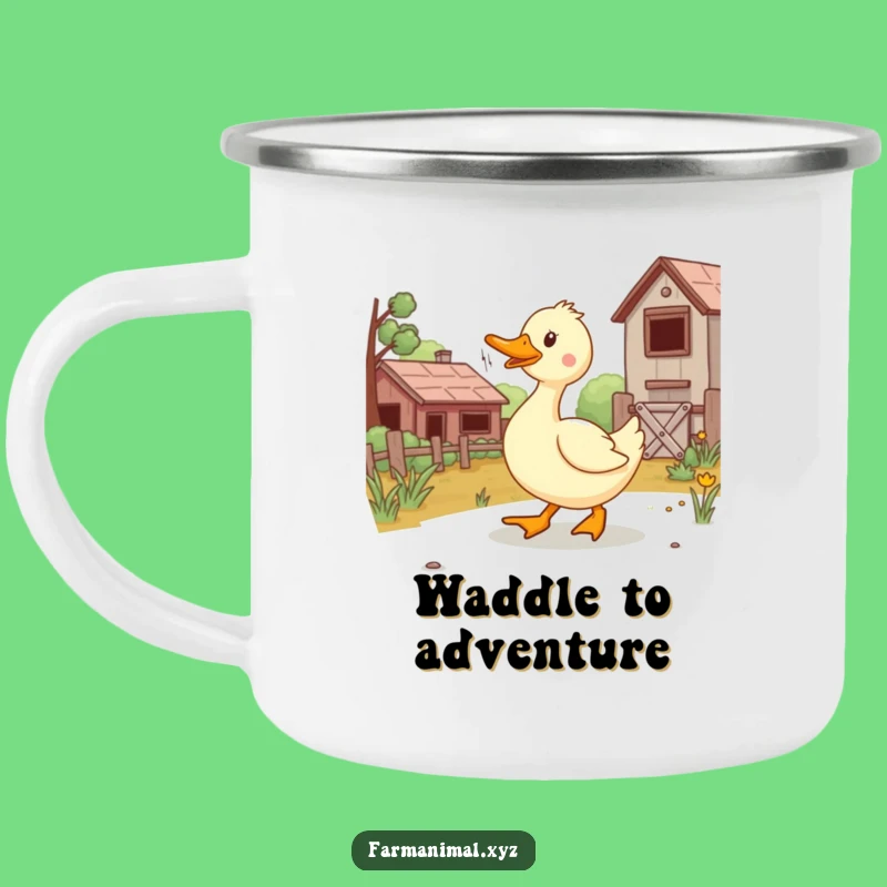Funny Duck Campfire Mug - Outdoor Humor, Joyful Waddling Gift