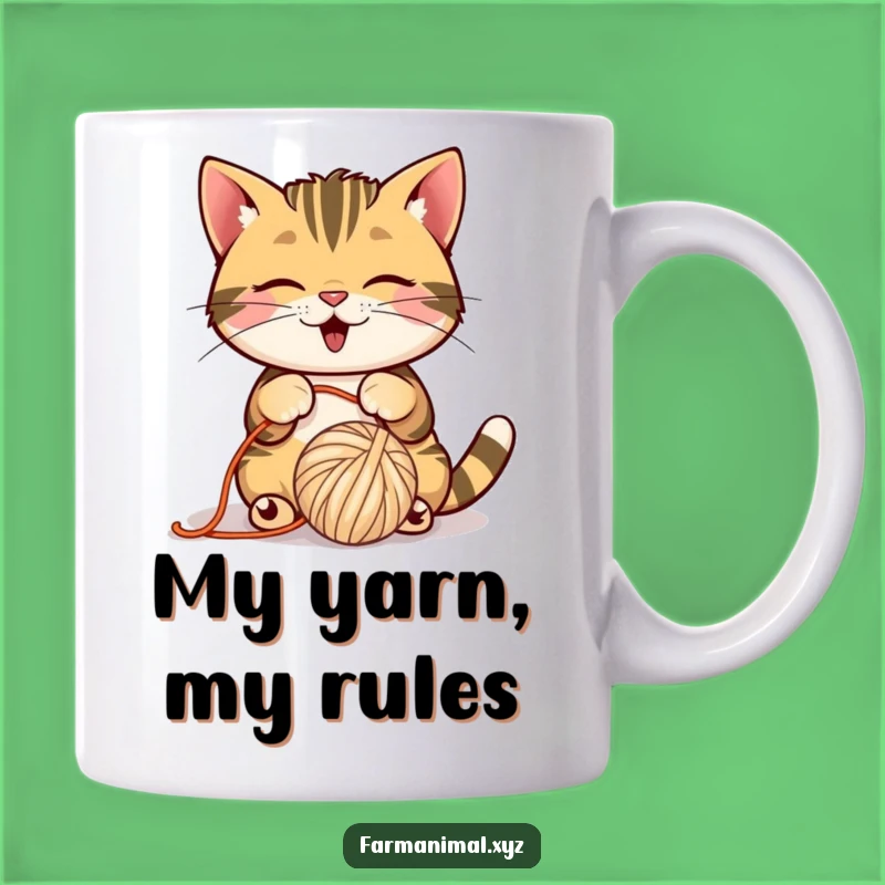 Funny Barn Cat Yarn Mug: Purrfectly Amusing Gift for Feline Lovers
