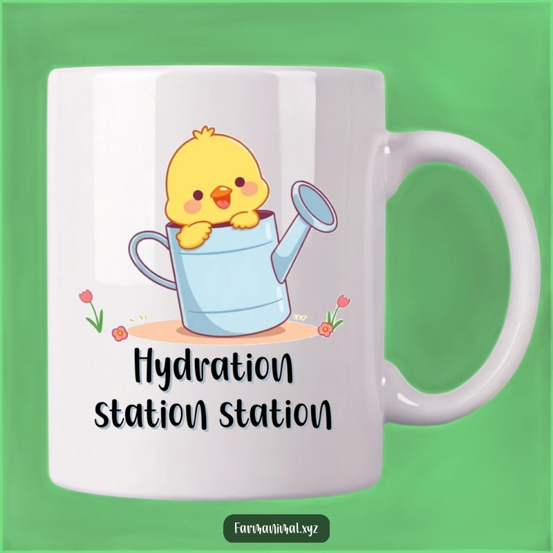 Funny Chick Pecking Watering Can Mug - Adorable Farm Animal Gift