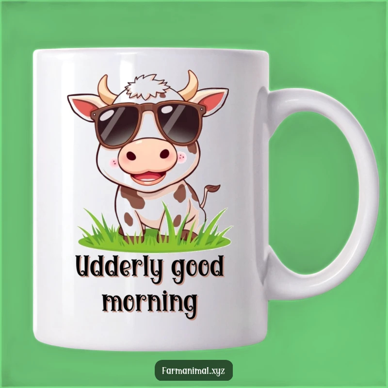 Funny Cow Sunglasses Mug: Hilarious Gift for Grass Munching Cow Lovers