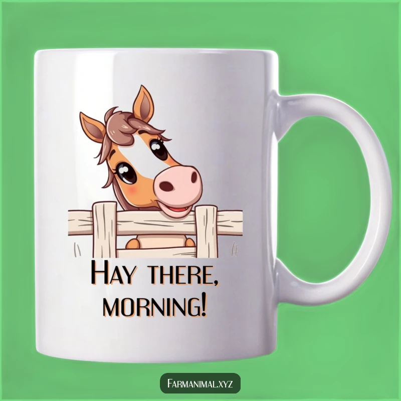 Funny Curious Horse Mug: Wide-Eyed Farm Friend - Perfect Funny Gift for Animal Lovers!