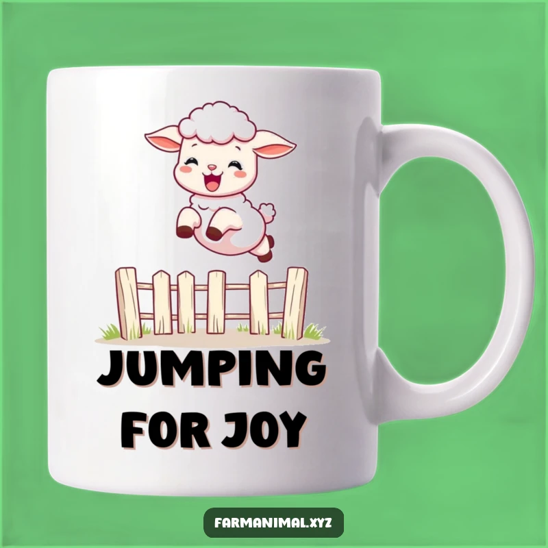 Funny Lamb Leaping Mug: Hilarious Farm Fun Gift for Joyful People