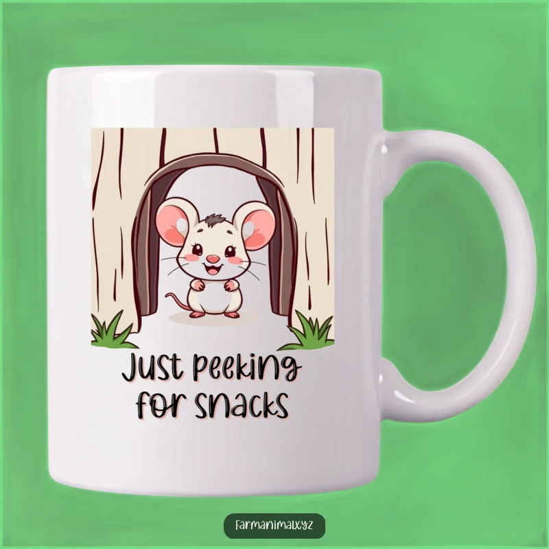 Funny Mouse Barn Peek Mug - Adorable & Hilarious Farm Animal Gift