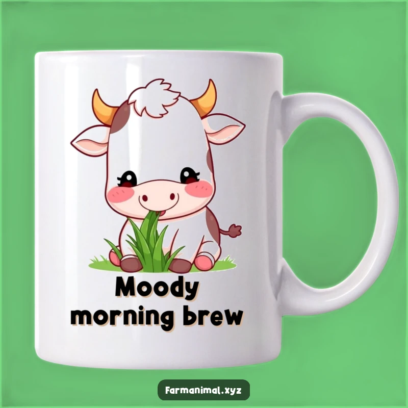 Funny Cow Munching Mug: Hilarious Farm Comfort Gift for Relaxed People