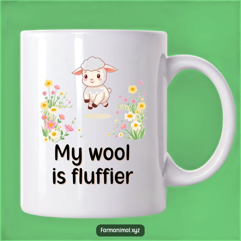 Funny Lamb Meadow Skip Mug: Adorable Playful Animal Art, Perfect Gift for Joyful Souls