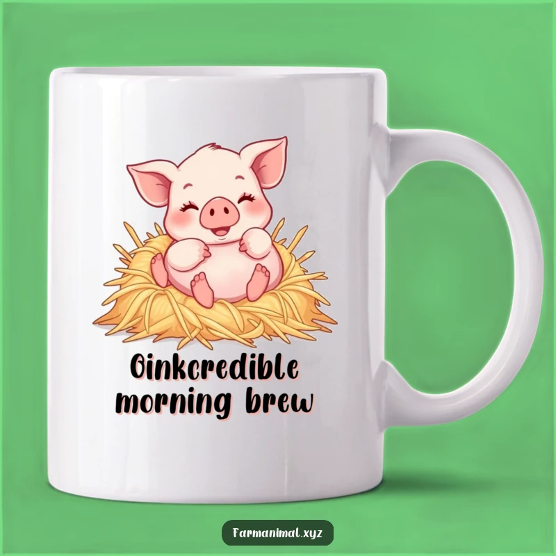 Funny Piglet Rolling Straw Mug - Joyful Farm Animal Gift