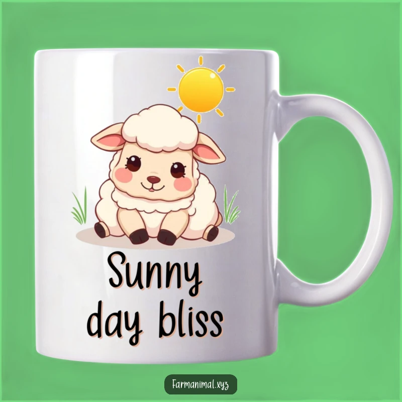 Funny Content Sheep Mug: Sunny Sky Rest, Peaceful Funny Gift for Relaxed Souls