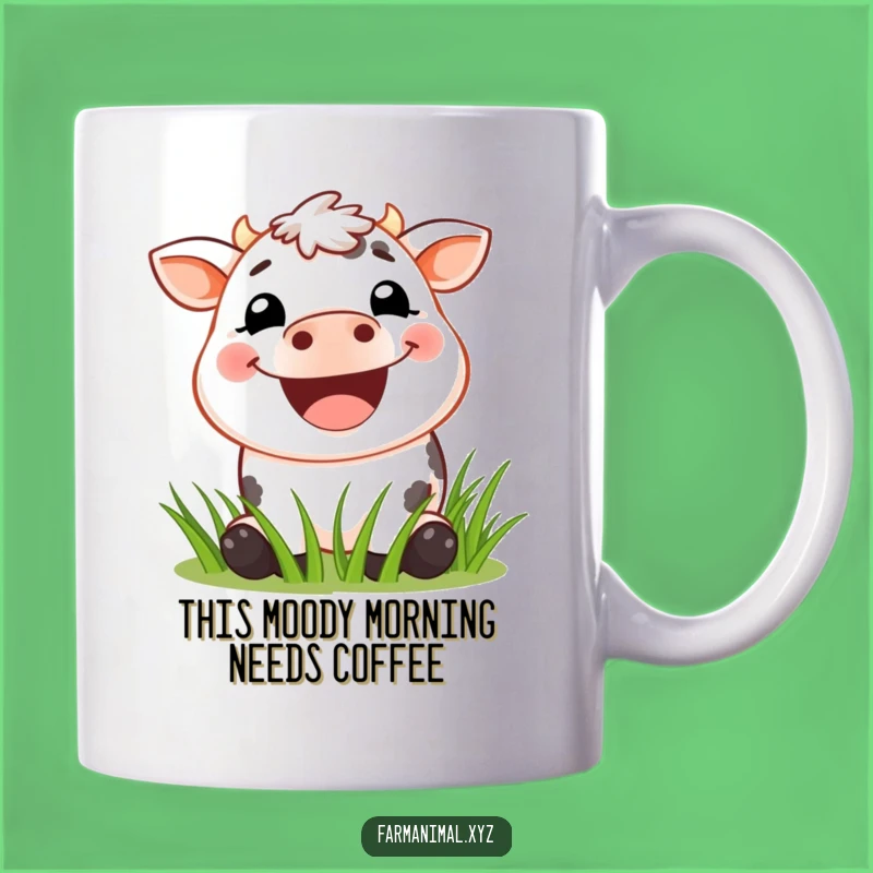 Funny Cow Grin Mug: Hilarious Farm Animal Grass Munching Coffee Cup, Perfect Funny Gift Idea
