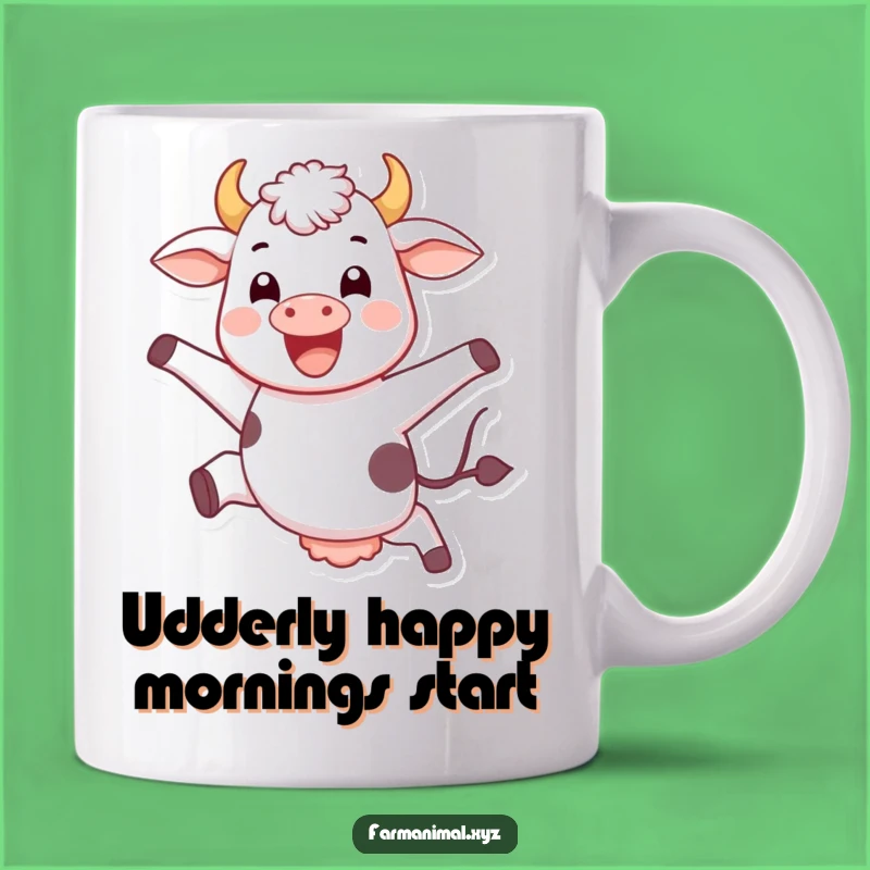 Funny Jumping Cow Mug - Joyful Farm Animal Coffee Cup, Hilarious Gift