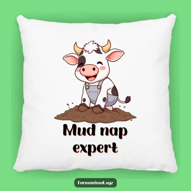 Comforting Funny Cow Mud Pillow - Cozy Farmhouse Accent