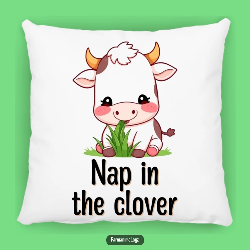 Funny Cow Munching Pillow: Comfy Farm Humor for Your Cozy Spot