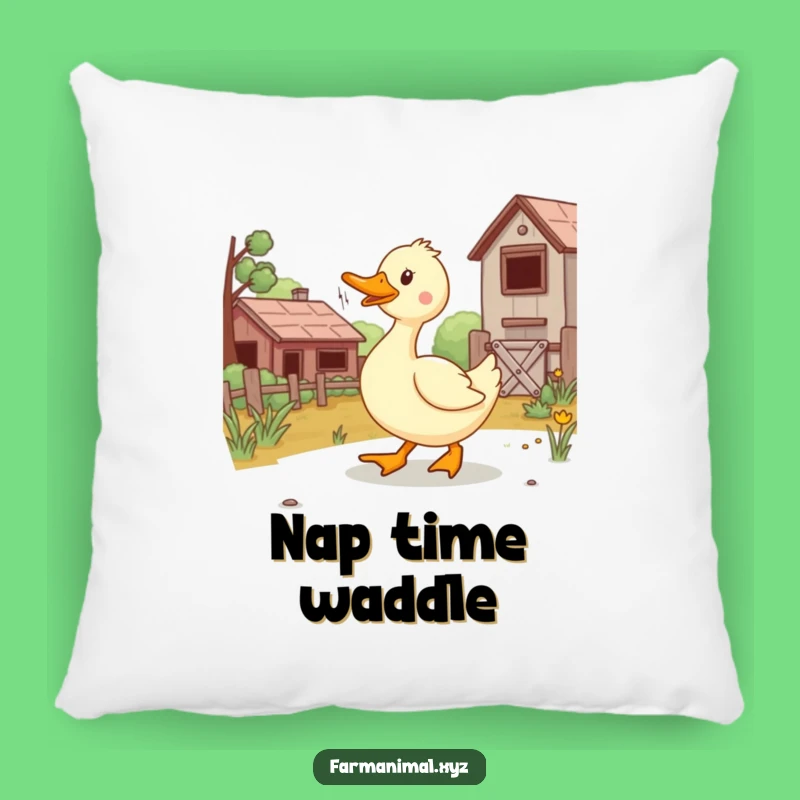 Funny Duck Waddling Pillow - Cozy Farmhouse Humor, Joyful Gift
