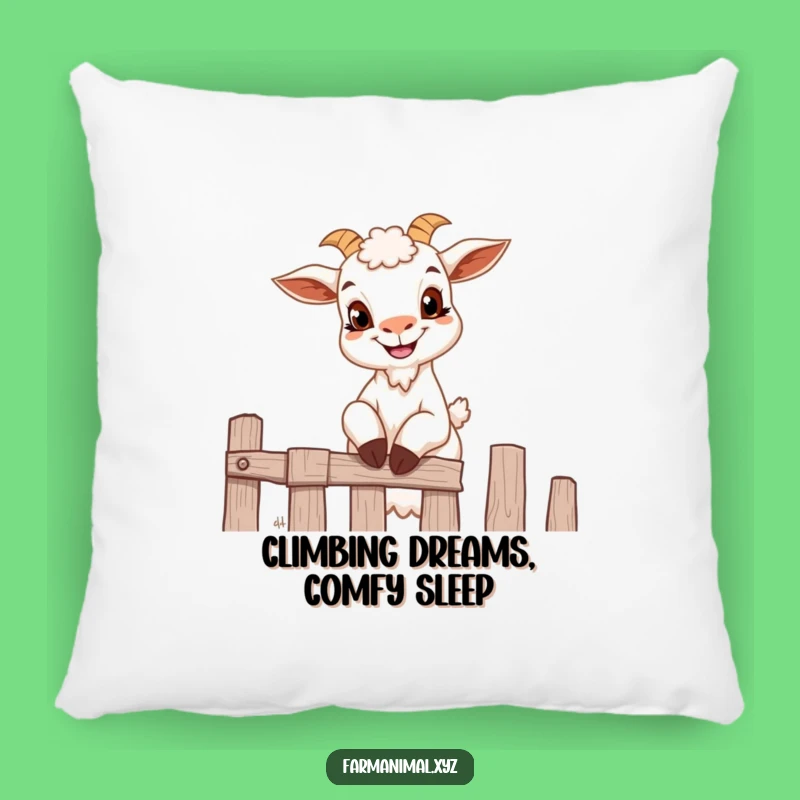 Funny Goat Climbing Fence Pillow - Cozy Mischief Cushion for Goaty Comfort