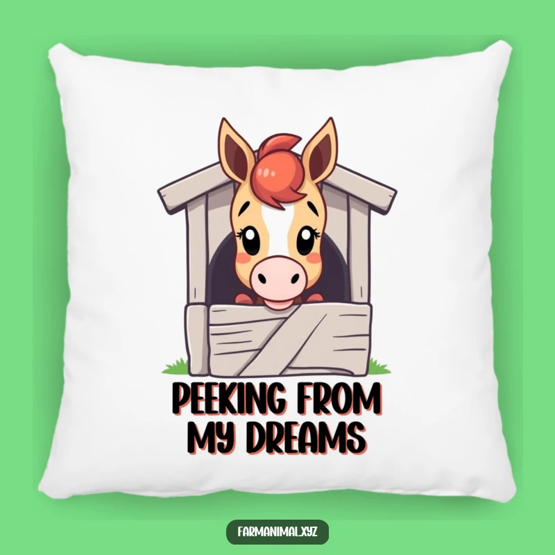 Funny Horse Pillow - Cozy Curious Horse Peeking, Accent Gift!