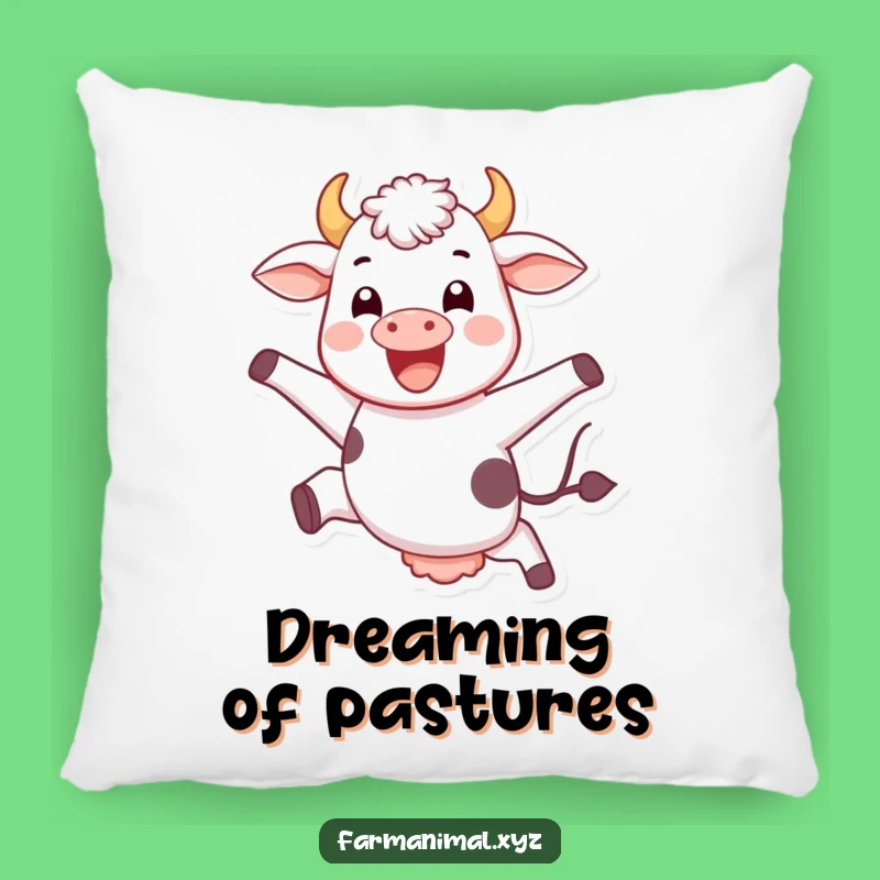 Funny Jumping Cow Pillow - Soft & Cozy Farm Animal Accent Pillow, Gift