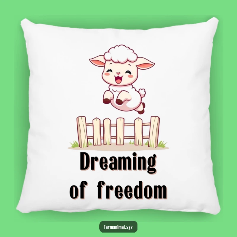 Funny Lamb Leaping Pillow: Comfy Farm Humor for Your Cozy Nook