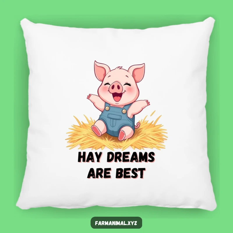 Funny Piglet Rolling Pillow - Overalls Farm Animal Cushion for Cozy Joy