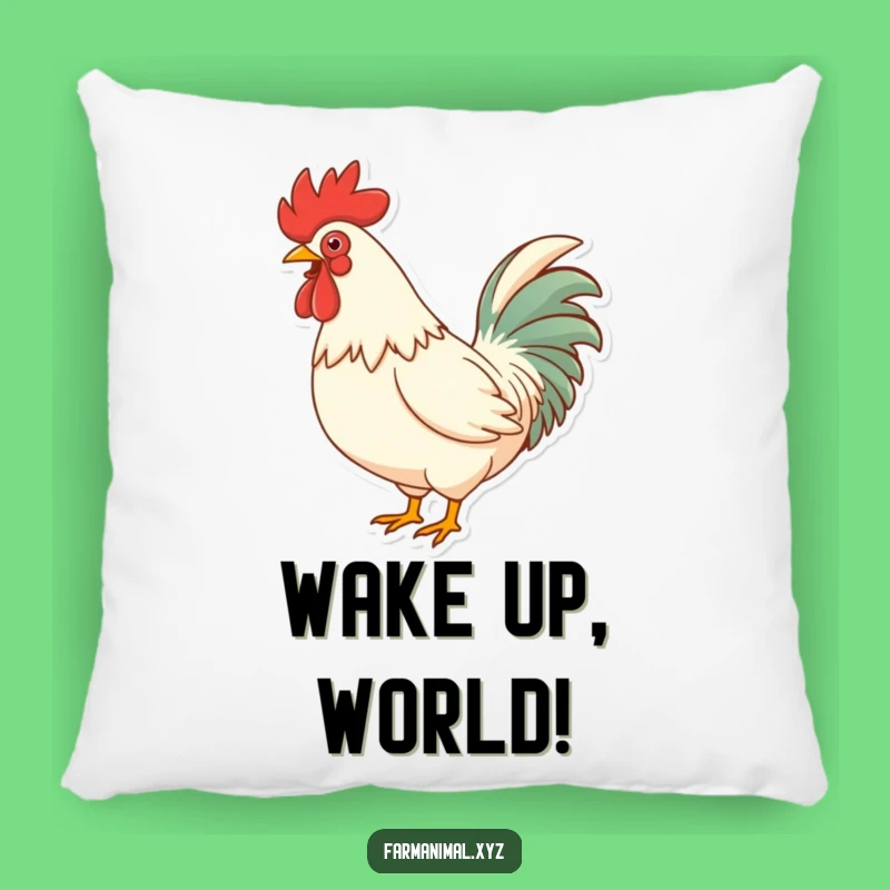 Funny Rooster Crowing Pillow - Comfy and Comical Farmhouse Decor