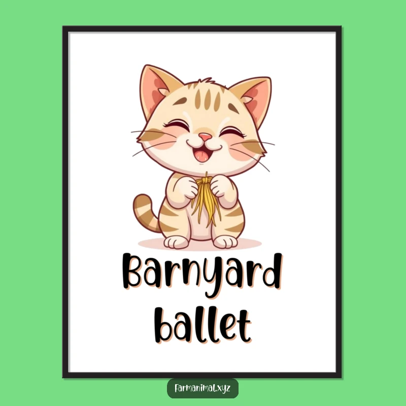 Funny Barn Cat Digital Art: Playful Chase for Your Walls - Amazing Funny Gift!