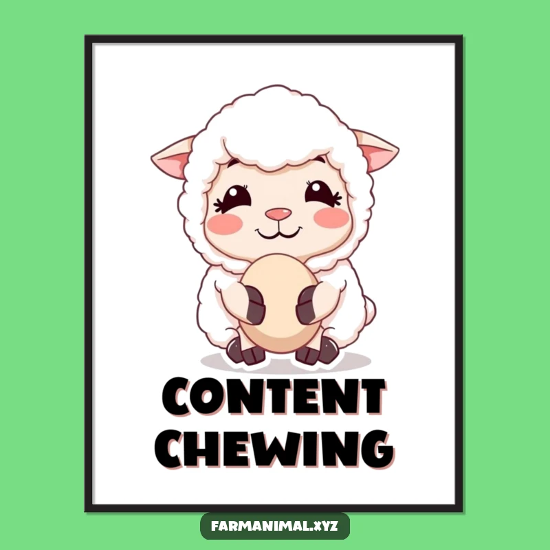 Funny Sheep Chewing Cud Digital Art - Instant Calm for Walls