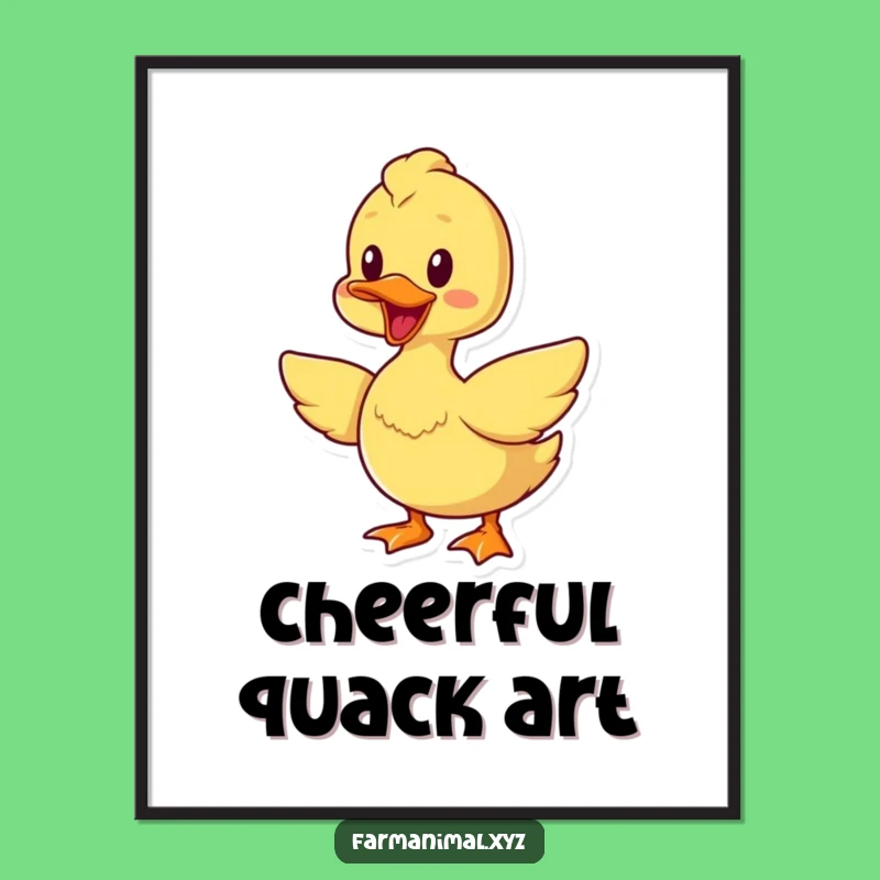 Funny Cheerful Duck Digital Art - Instant Bird Lover Wall Decor, Gift