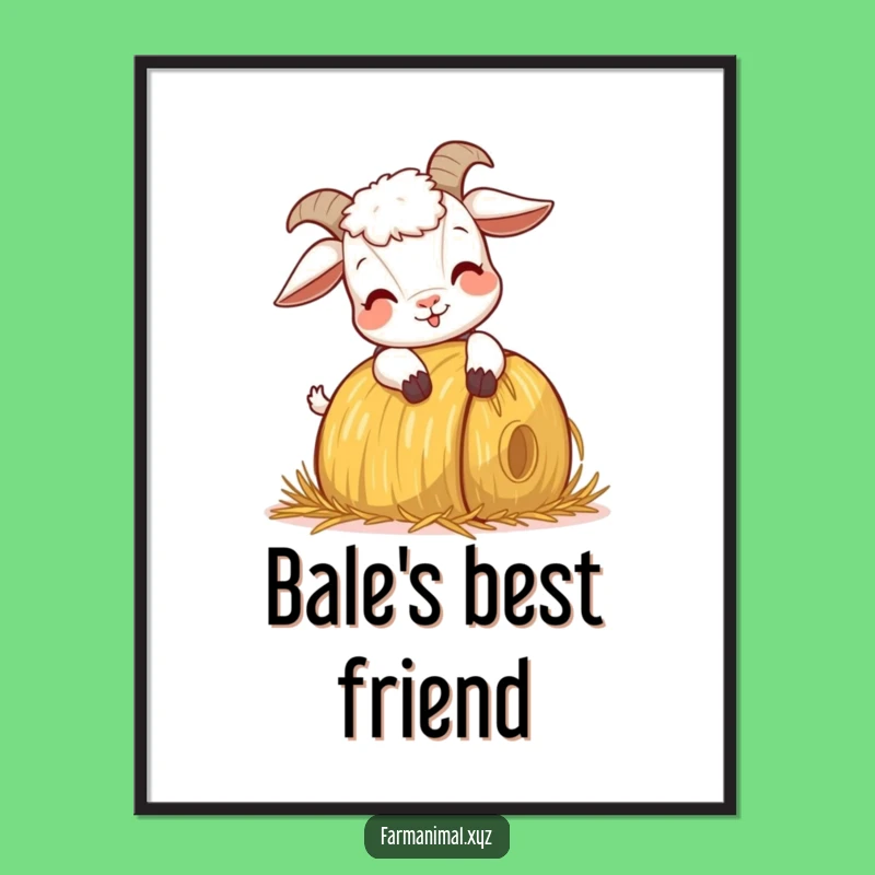 Funny Goat Headbutting Digital Art - Instant Farm Fun for Walls