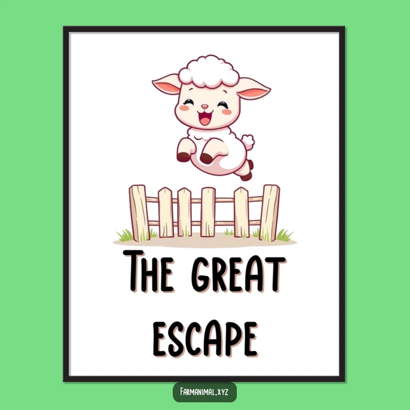 Funny Lamb Leaping Digital Art: Bring Hilarious Farm Joy Home