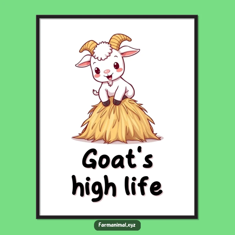 Funny Mischievous Goat Digital Art - Hilarious Printable Decor for Farm Lovers