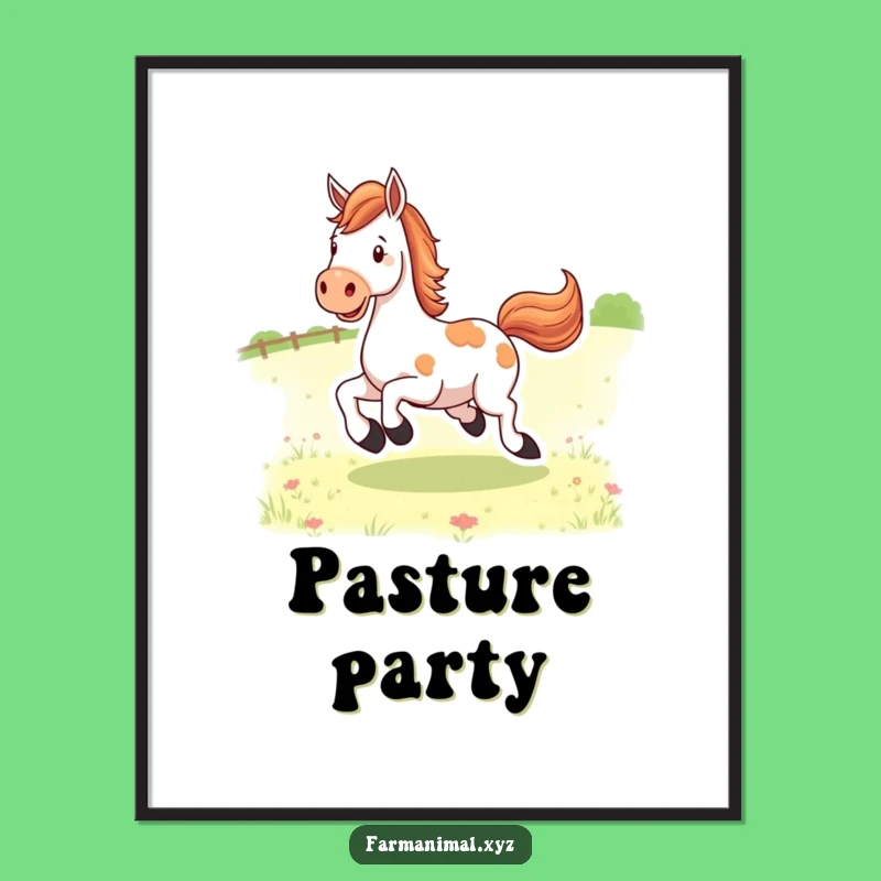 Funny Horse Kicking Heels Digital Art: Instant Equine Joy!